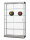 Standvitrine 120 cm breit aus Glas und Alu Silber mit LED Beleuchtung oben Glasvitrine mit Schiebetüren freistehende Vitrine grau mit Beleuchtung abschließbar