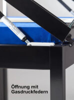 Haubenvitrine 100 cm breit aus Glas und Alu Silber mit 250mm Haubenhöhe Museumsvitrine Tischvitrine Haubentisch Präsentationstisch abschließbar