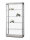 Staubdichte Vitrine 100 cm breit aus Glas und Alu Silber mit LED Beleuchtung Glasvitrine 100 x 40 cm staubgeschützt freistehende Vitrine grau Ausstellungsvitrine mit Beleuchtung abschließbar