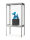 Staubdichte Vitrine auf hohen Beinen 100 cm breit aus Glas und Alu Silber mit LED Beleuchtung Glasvitrine 100 x 60 cm staubgeschützt freistehende Vitrine grau Ausstellungsvitrine mit Beleuchtung abschließbar