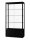 Vitrine mit Unterschrank 100 cm breit aus Glas und Alu Schwarz mit LED Beleuchtung seitlich Glasvitrine mit Stauraum Schrankvitrine schwarz beleuchtet Ausstellungsvitrine Präsentationsvitrine abschließbar