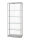 Vitrine 70 cm breit aus Glas und Alu Silber mit LED Beleuchtung oben Glasvitrine 70 x 70 grau Präsentationsvitrine Standvitrine mit Beleuchtung abschließbar