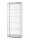 Vitrine 80 cm breit aus Glas und Alu Weiss mit LED Beleuchtung oben Glasvitrine Weiss 80 x 40 Präsentationsvitrine Standvitrine mit Beleuchtung abschließbar