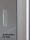 Vitrine 150 cm breit aus Glas und Alu Weiss mit LED Beleuchtung oben Große Glasvitrine weiss 150 x 40 cm breite abschließbare Standvitrine mit Schiebetüren mit LED-Deckenstrahlern